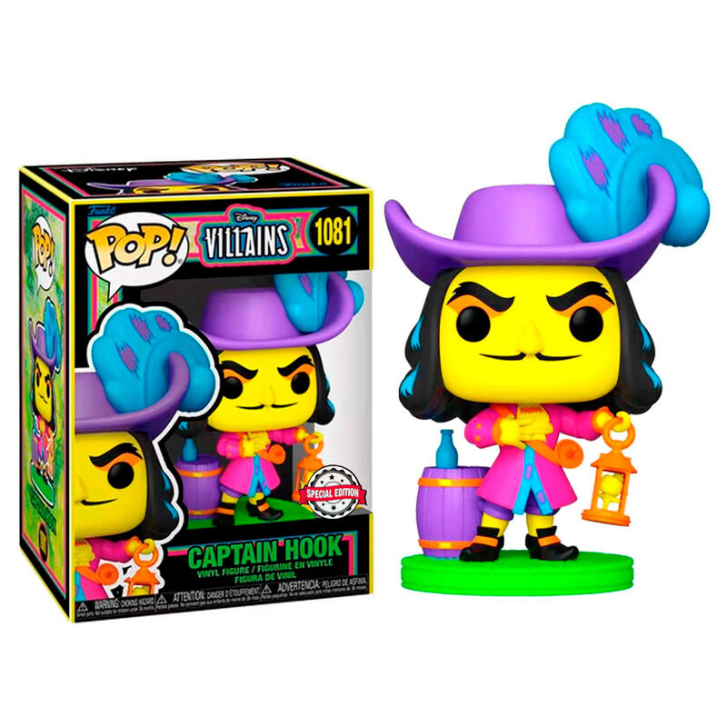 Figura POP Disney Villains Hook Black Light Exclusive FUNKO