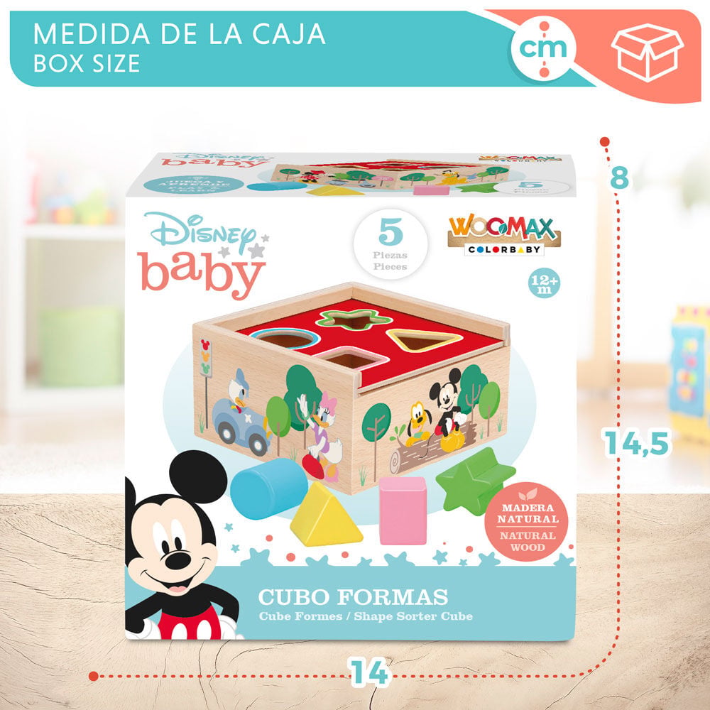 Cubo formas madera Mickey Minnie Disney WOOMAX