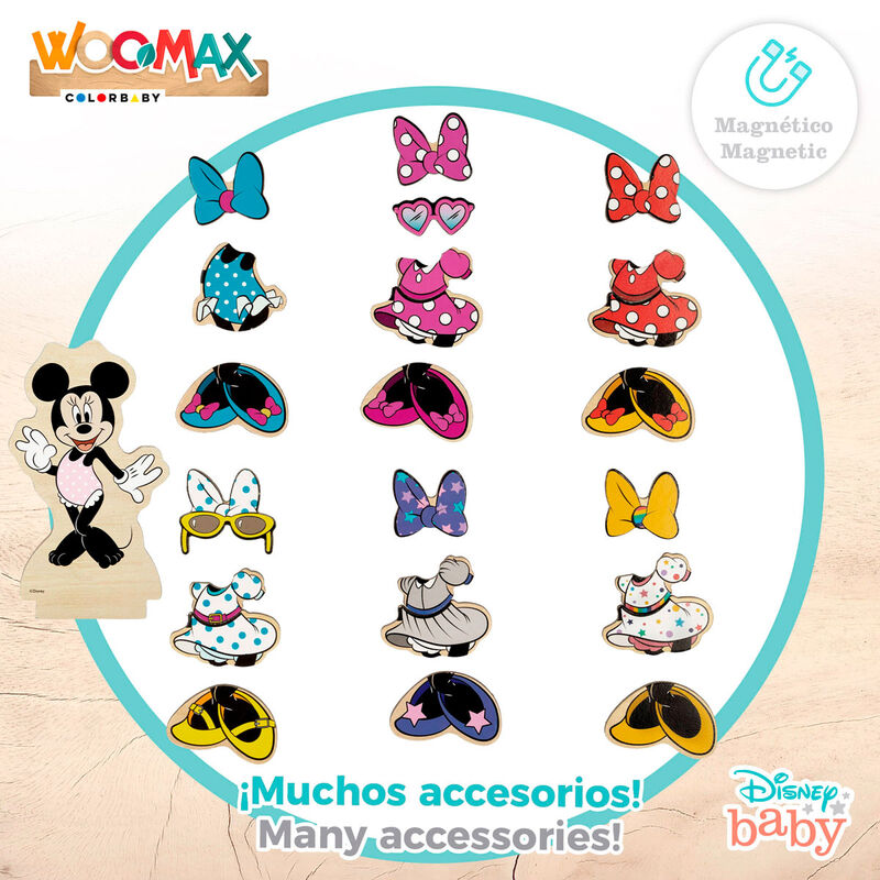 Juego magnetico madera vestidos Minnie Disney WOOMAX