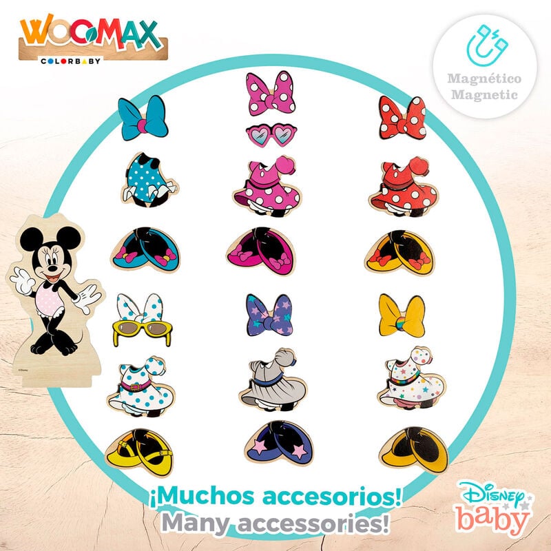 Juego magnetico madera vestidos Minnie Disney WOOMAX