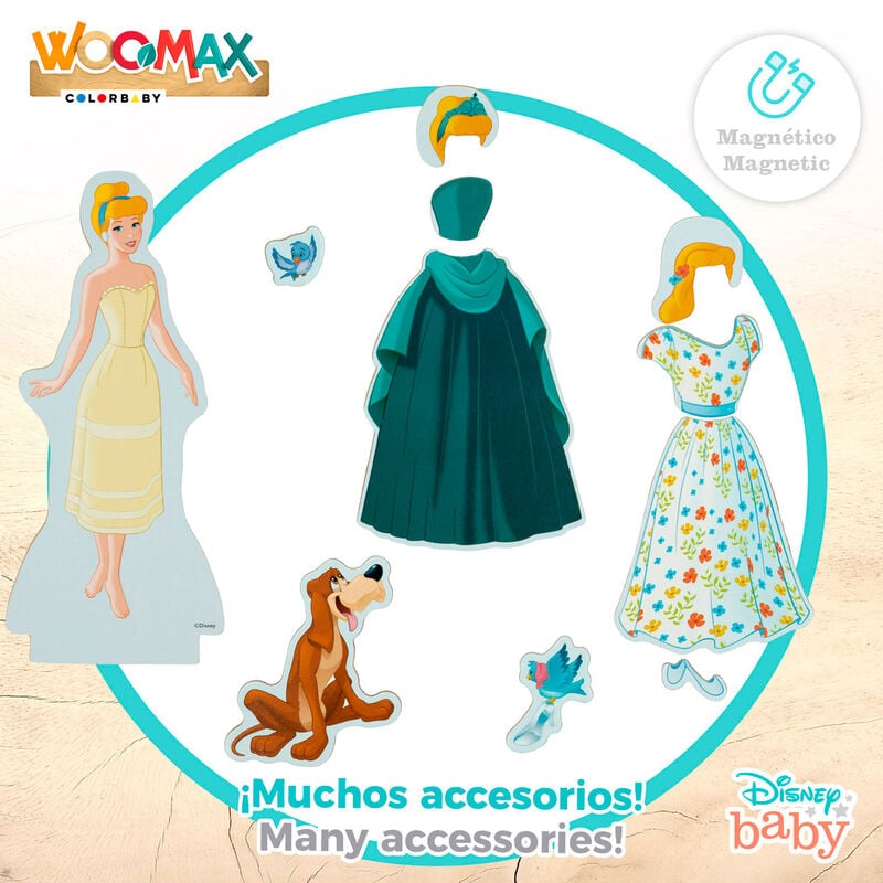 Juego magnetico madera vestidos Cenicienta Disney WOOMAX