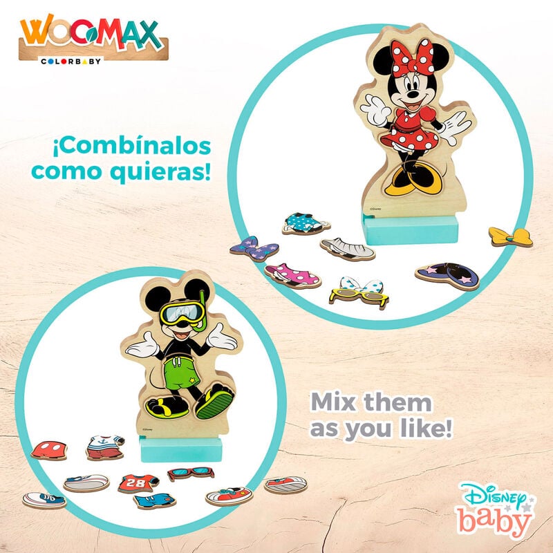 Juego magnetico madera vestidos Minnie Disney WOOMAX