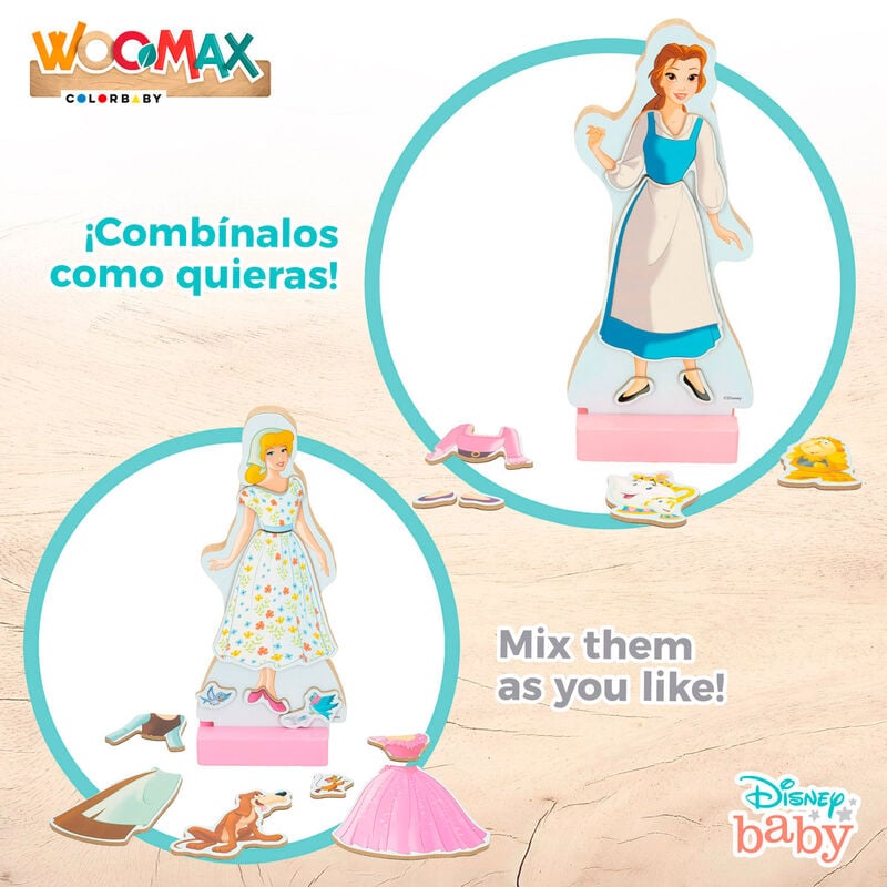 Juego magnetico madera vestidos Princesas Disney WOOMAX