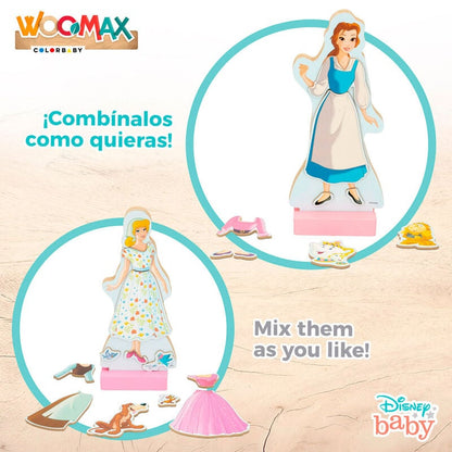 Juego magnetico madera vestidos Princesas Disney WOOMAX