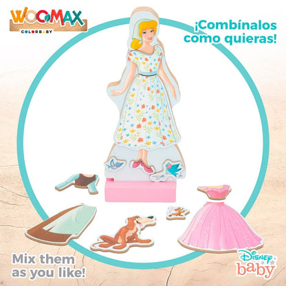 Juego magnetico madera vestidos Cenicienta Disney WOOMAX