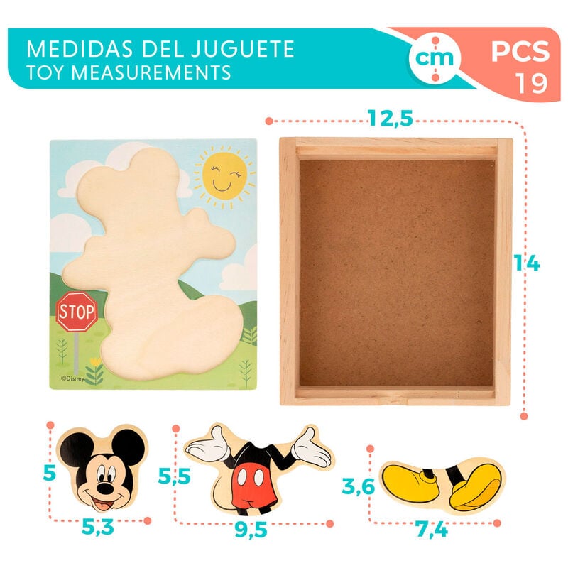 Puzzle madera Mickey Disney WOOMAX