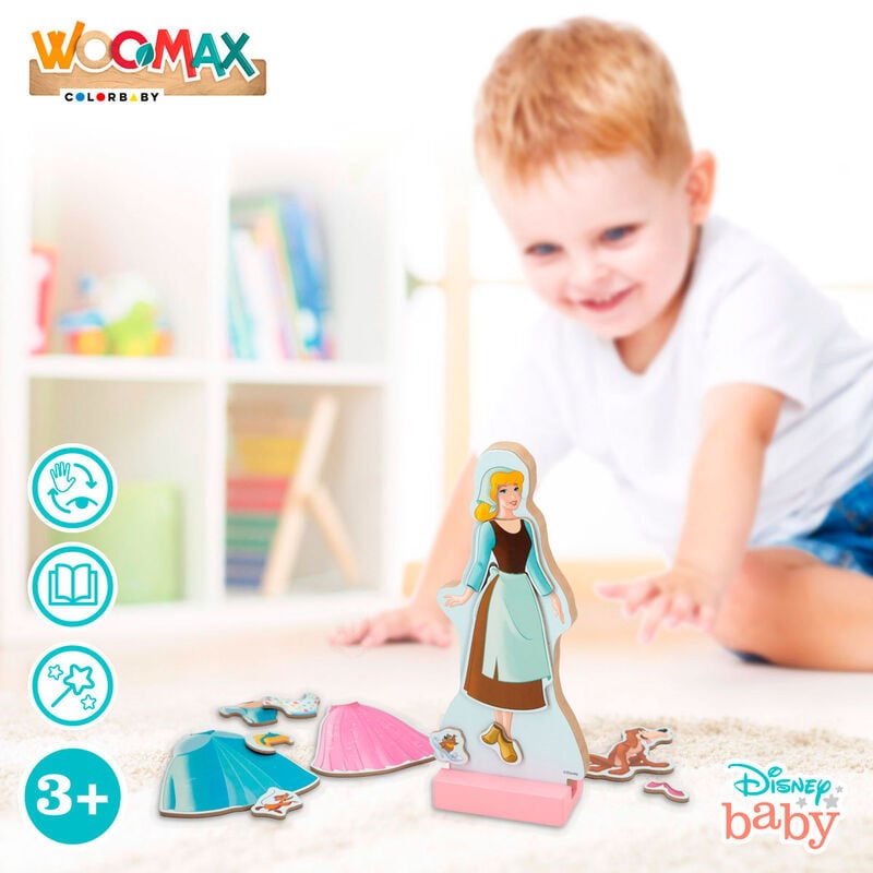 Juego magnetico madera vestidos Cenicienta Disney WOOMAX