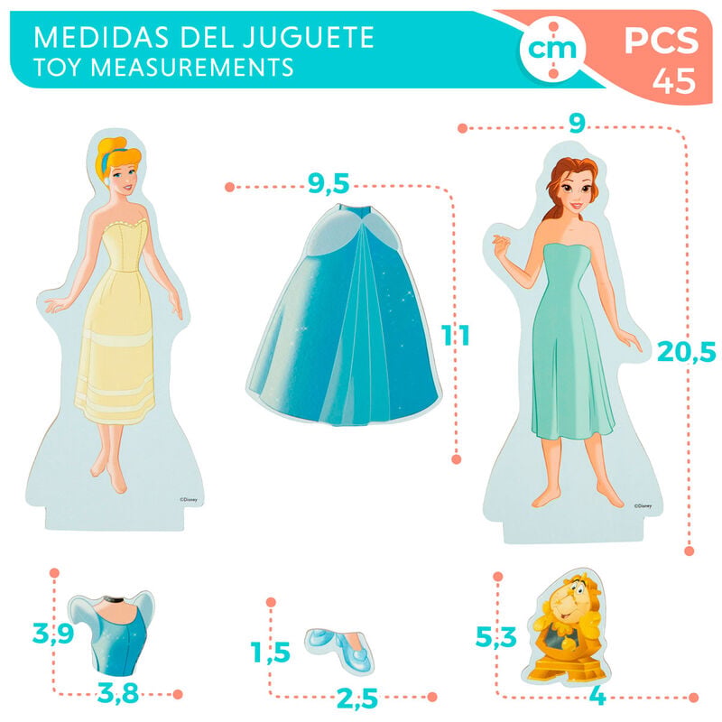 Juego magnetico madera vestidos Princesas Disney WOOMAX