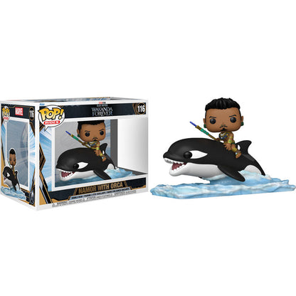 Figura POP Marvel Black Panther Wakanda Forever Namor with Orca FUNKO