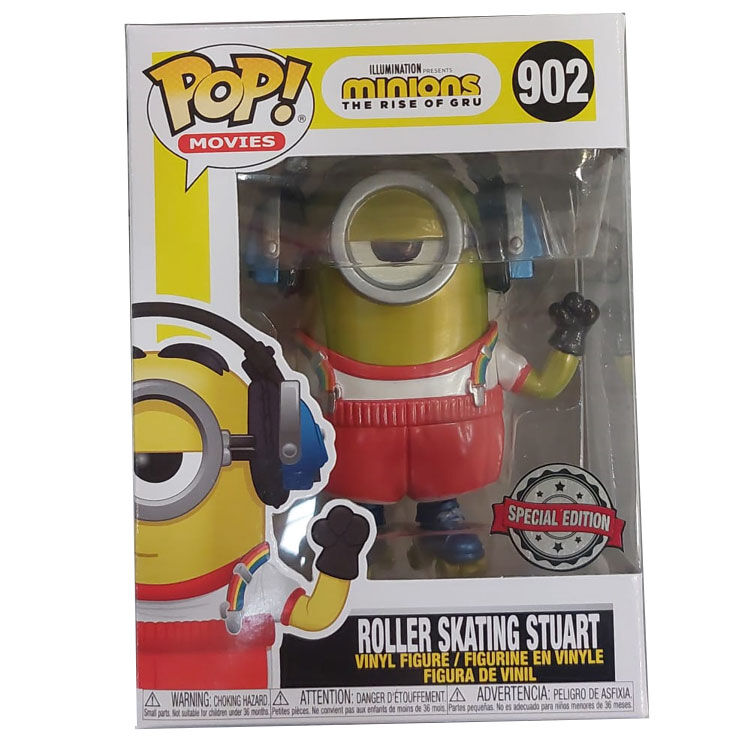 Set figura POP & Tee Minions Roller Skating Stuart Metallic Exclusive FUNKO