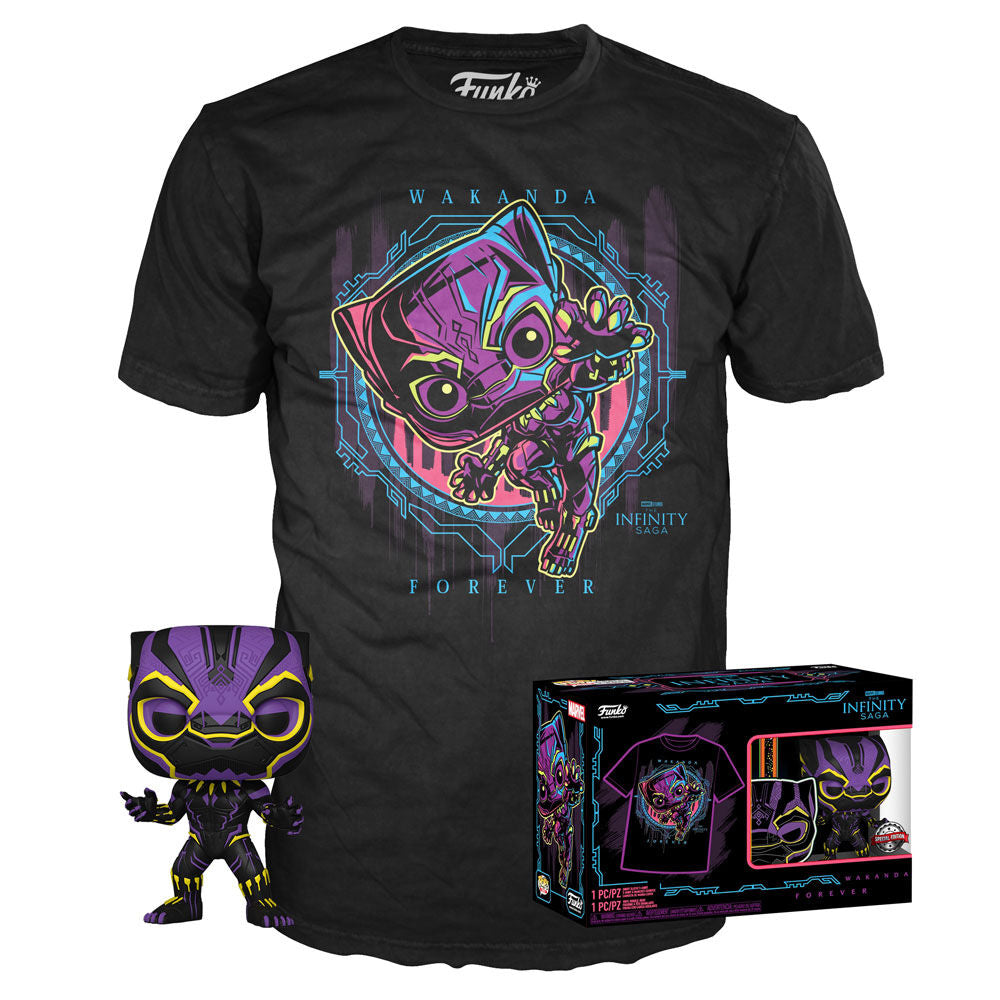 Set figura POP & Tee Marvel Wakanda Forever Black Panther Exclusive FUNKO
