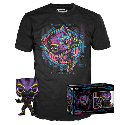 Set figura POP & Tee Marvel Wakanda Forever Black Panther Exclusive FUNKO