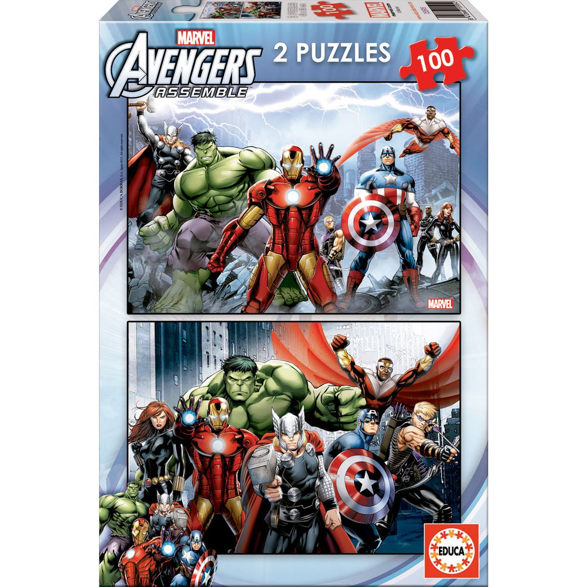 Puzzles Vengadores Avengers Marvel 2x100pzs EDUCA BORRAS