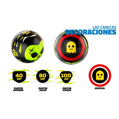 Set 6 Canicas + Skin Freak Marbles WORLD ALIVE