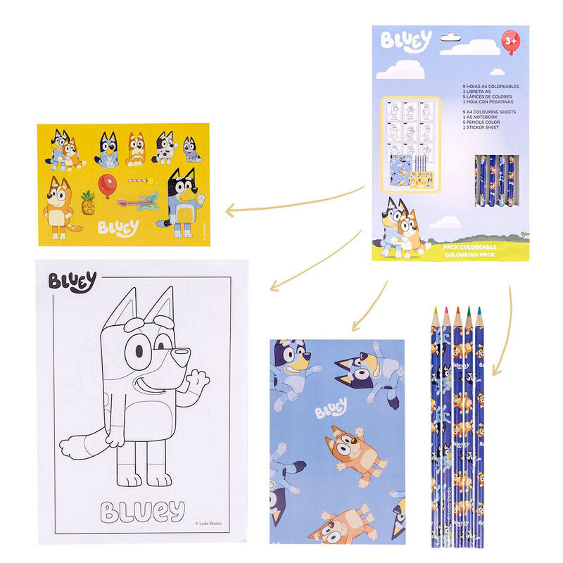 Set papeleria coloreable Bluey CERDÁ