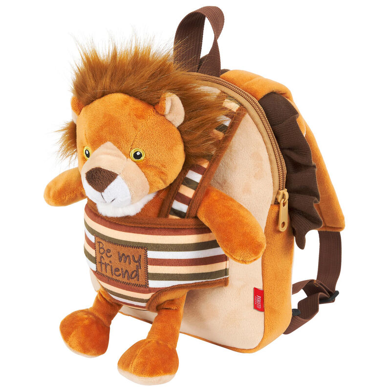 Mochila reversible + peluche Lenny Lion 25cm PERLETTI
