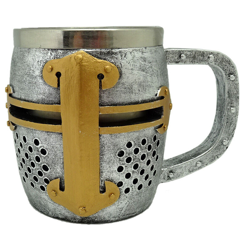 Jarra Caballero Medieval Casco de Plata y Oro PUCKATOR