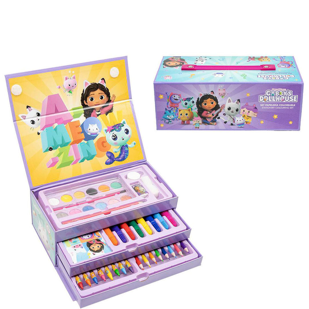 Maletin papeleria coloreable La Casa de Muñecas de Gabby CERDÁ