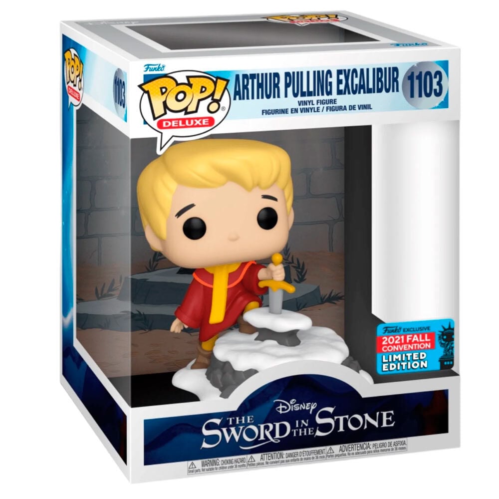 Figura POP Deluxe Disney La espada en la piedra Arthur Pulling Excalibur Exclusive FUNKO