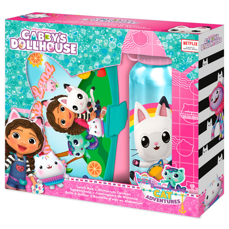 Sandwichera + cantimplora aluminio La Casa de Muñecas de Gabby 500ml KIDS LICENSING
