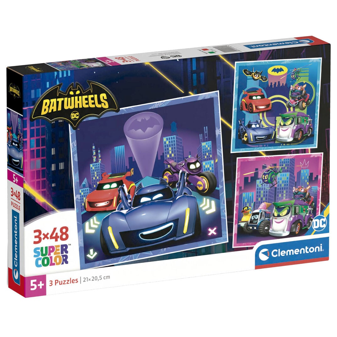 Puzzle maxi Batwheels DC Comics 3x48pzs CLEMENTONI