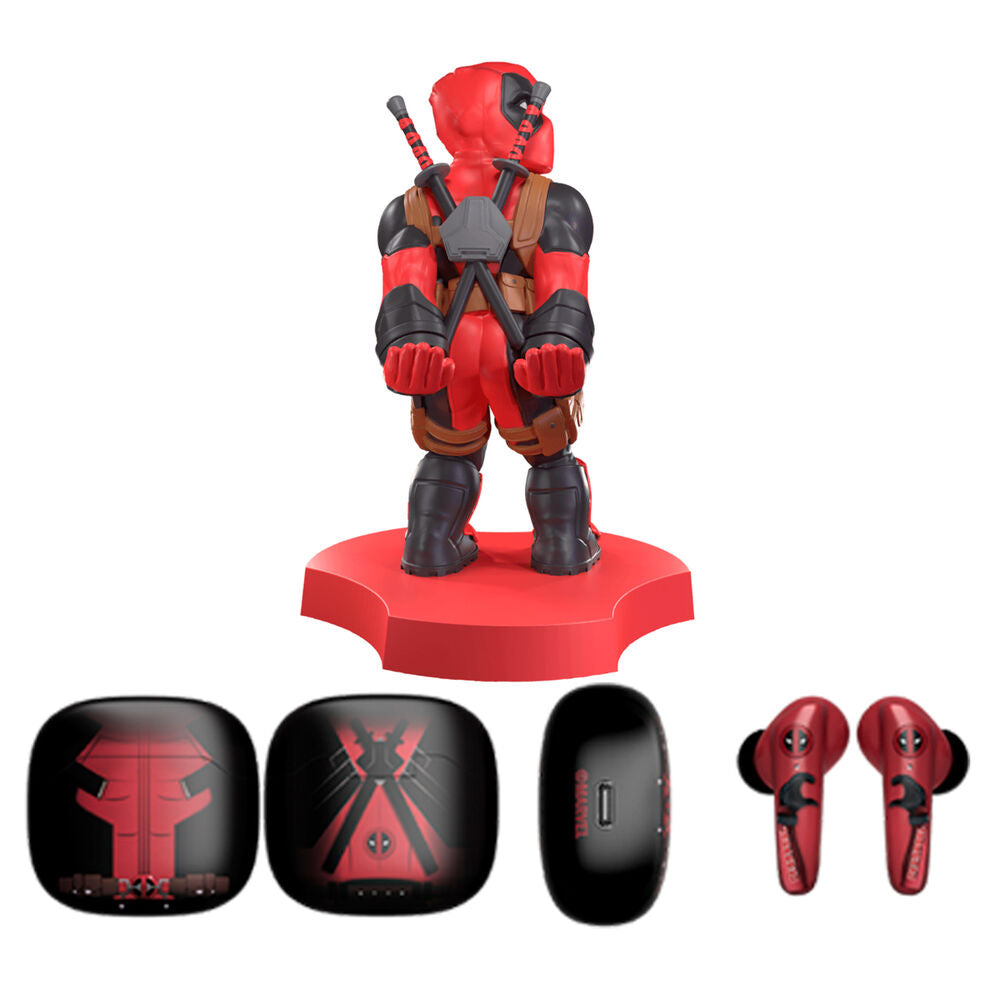 Mini Cable Guy + auriculares inalambricos Deadpool Marvel EXQUISITE GAMING