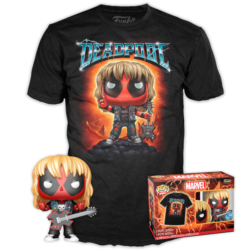 Set figura POP & Tee Marvel Deadpool Heavy Metal FUNKO