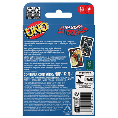 Juego cartas UNO Spiderman Marvel MATTEL