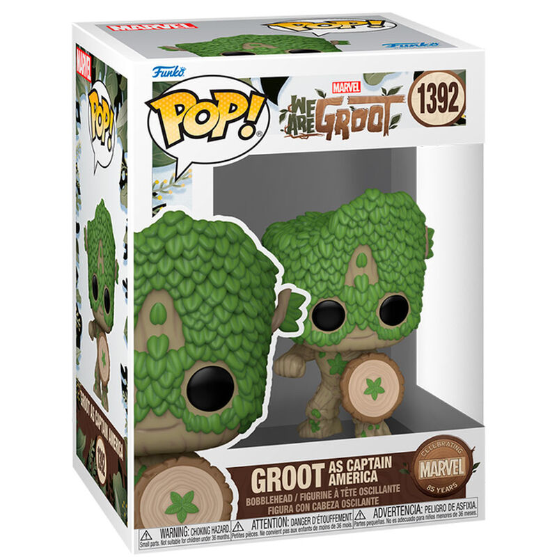 Figura POP Marvel We Are Groot - Groot as Capitan America FUNKO