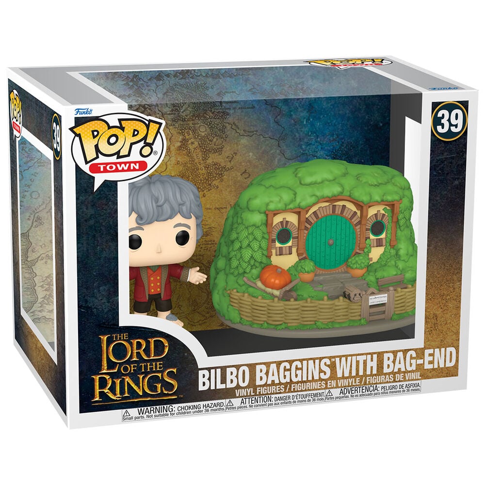 Figura POP Town El Señor de los Anillos Bilbo Baggins with Bag-End FUNKO