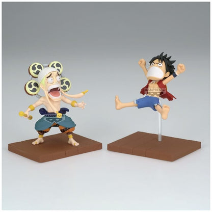 Set figuras Monkey D Luffy & Enel World Collectable One Piece 7cm BANPRESTO