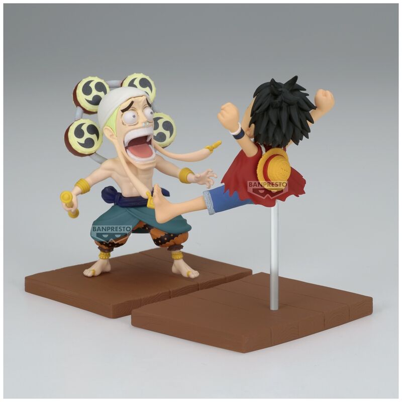 Set figuras Monkey D Luffy & Enel World Collectable One Piece 7cm BANPRESTO