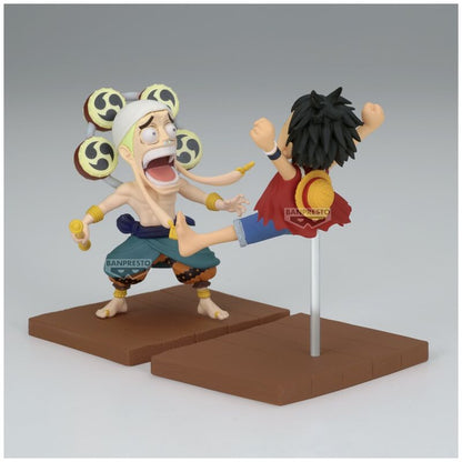 Set figuras Monkey D Luffy & Enel World Collectable One Piece 7cm BANPRESTO