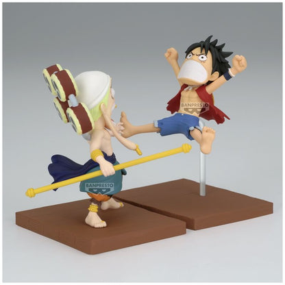 Set figuras Monkey D Luffy & Enel World Collectable One Piece 7cm BANPRESTO