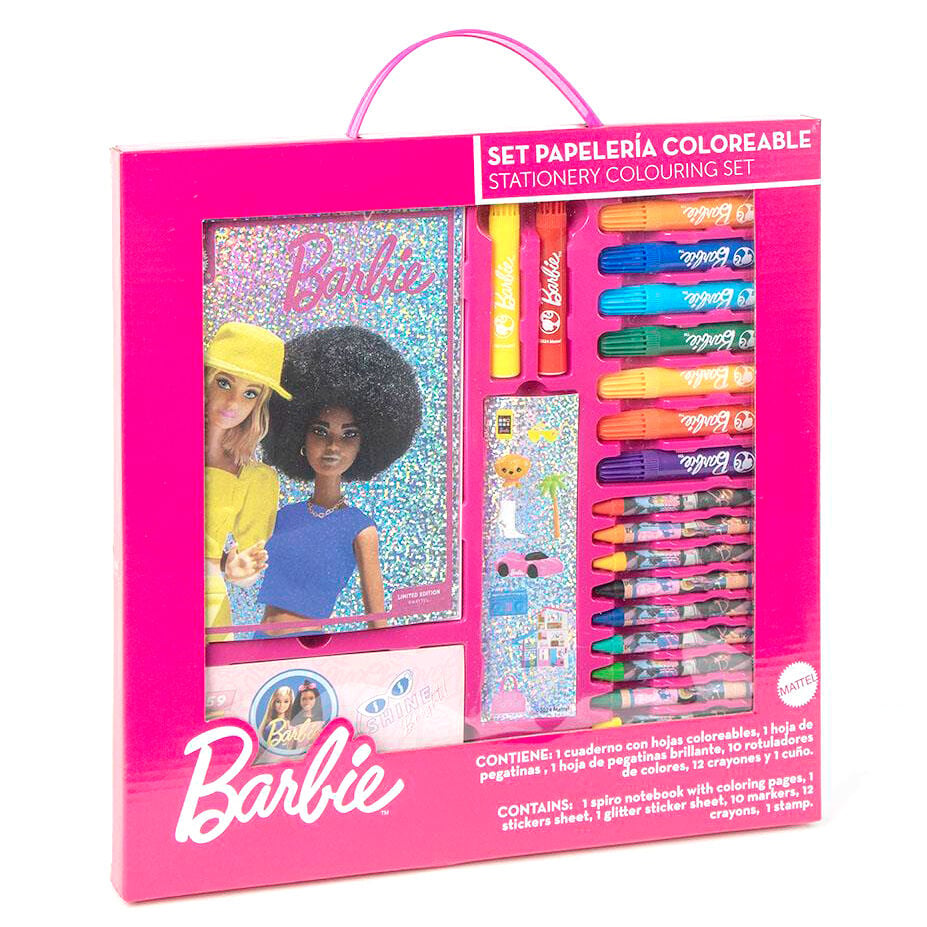 Set papeleria coloreable Barbie CERDÁ