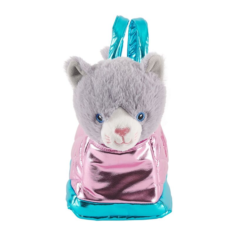 Bolso mano + peluche Rosa gato Coco 28cm PERLETTI