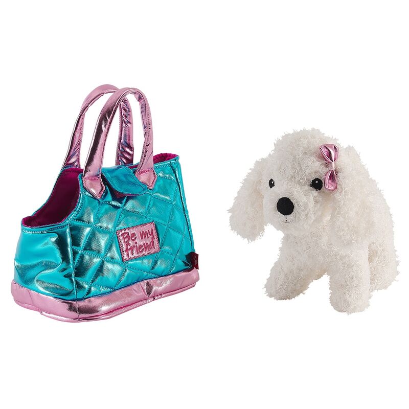 Bolso mano + peluche Azul perro Didi 28cm PERLETTI