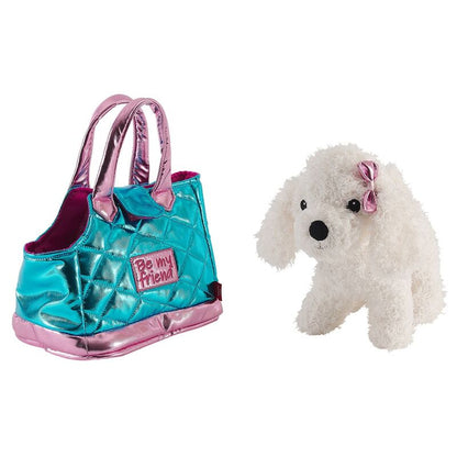 Bolso mano + peluche Azul perro Didi 28cm PERLETTI
