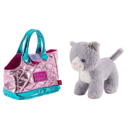 Bolso mano + peluche Rosa gato Coco 28cm PERLETTI