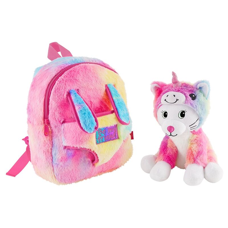 Mochila + peluche gato Emi 27cm PERLETTI