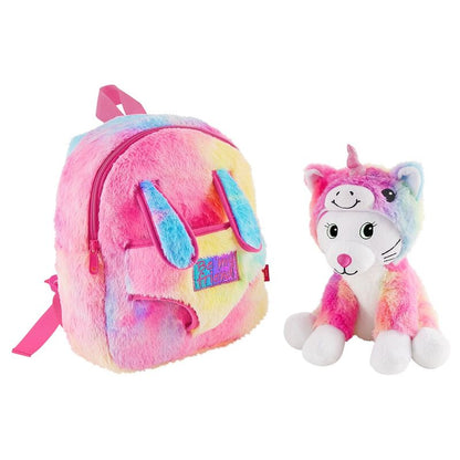 Mochila + peluche gato Emi 27cm PERLETTI