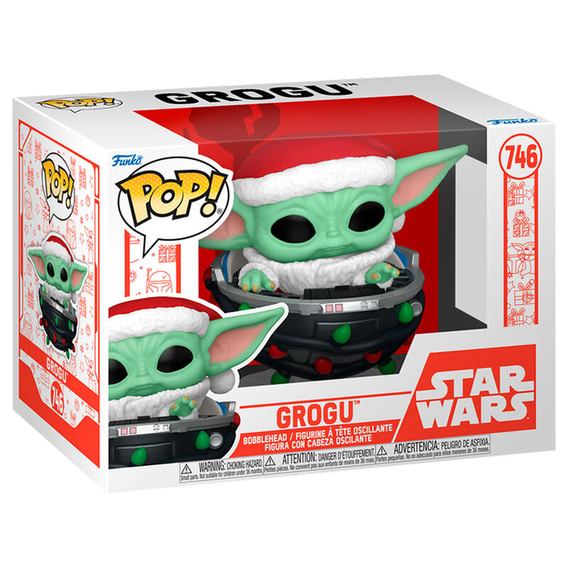 Figura POP Star Wars Grogu with Santa Hat in Pram FUNKO
