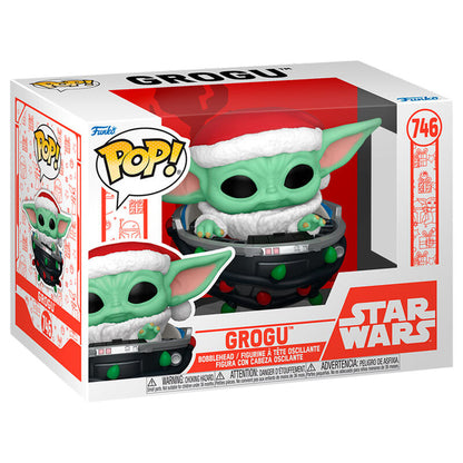 Figura POP Star Wars Grogu with Santa Hat in Pram FUNKO