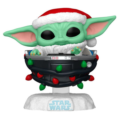 Figura POP Star Wars Grogu with Santa Hat in Pram FUNKO