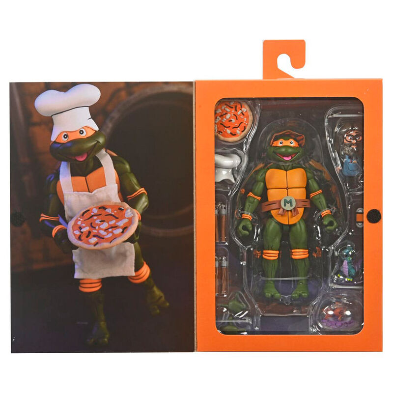 Figura Ultimate Michelangelo VHS Cartoon Tortugas Ninja 18cm NECA