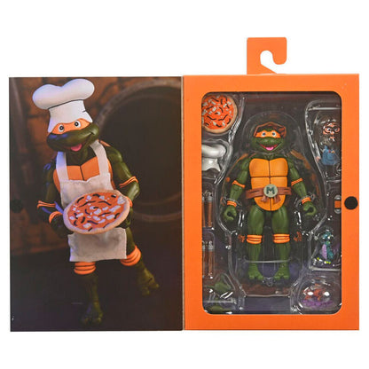 Figura Ultimate Michelangelo VHS Cartoon Tortugas Ninja 18cm NECA
