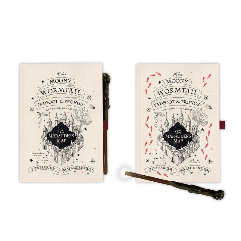 Cuaderno A5 premium + boligrafo varita Mapa del Merodeador Harry Potter ERIK