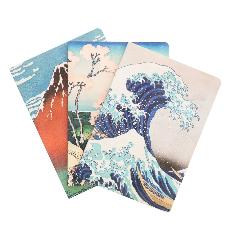 Set 3 cuadernos A5 La Gran Ola de Kanagawa Hokusai ERIK