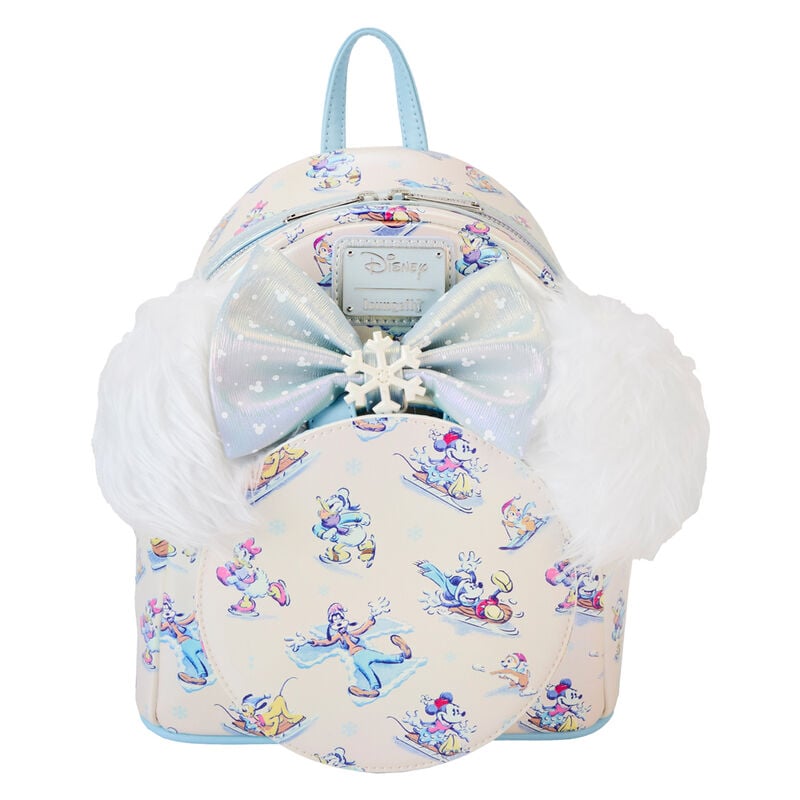 Set Mochila + Diadema orejas Winter Wonderland Mickey and Friends Disney Loungefly 26cm LOUNGEFLY