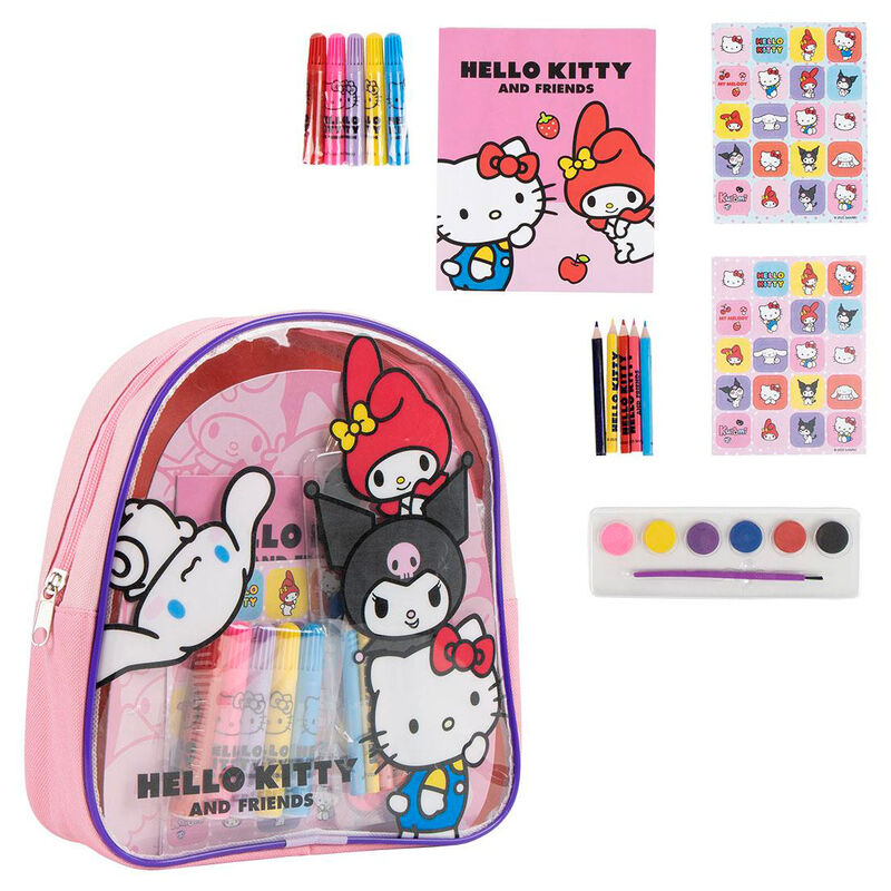 Set papeleria mochila Hello Kitty and Friends CERDÁ